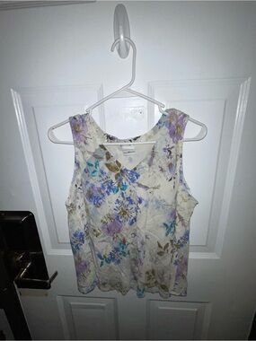 Vintage C.M.C. Floral V-Neck Sleeveless Top